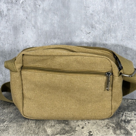 Gearonic Mens Tan Canvas Crossbody Shoulder Bag - Picture 3 of 8